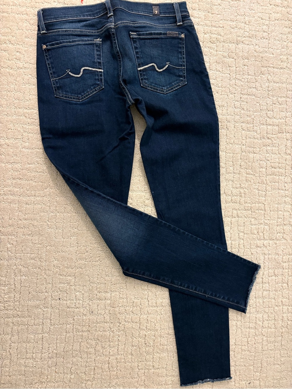 7 For All Mankind Dark Blue Denim Jeans - Picture 5 of 7